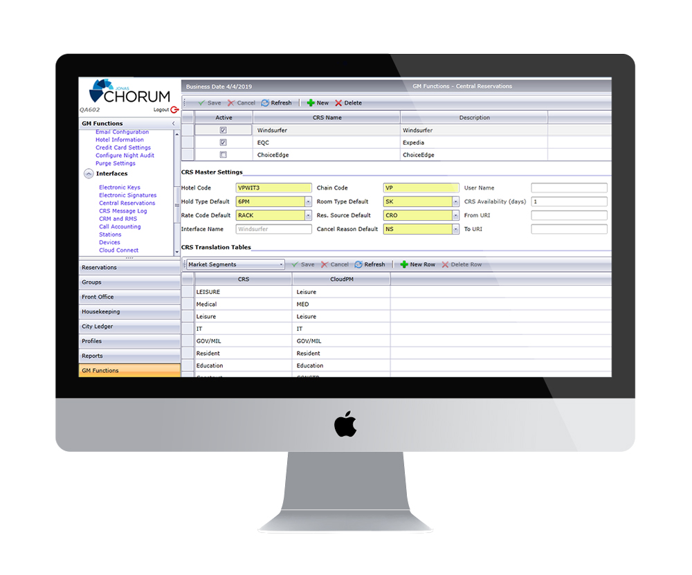 Chorum Hotel Central Reservation System Software