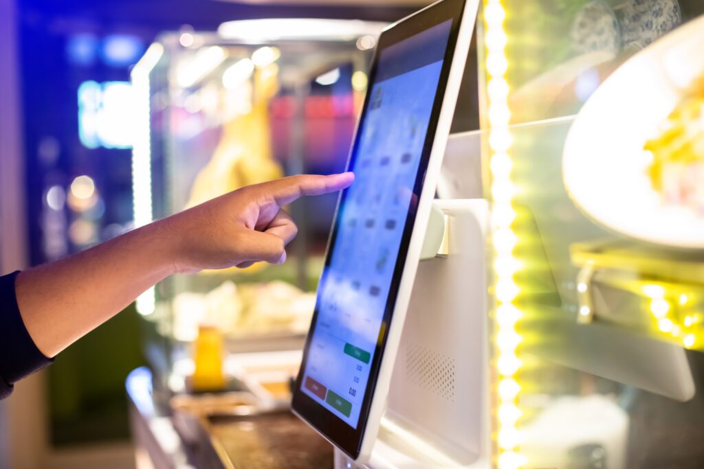 Ordering at hotel POS kiosk